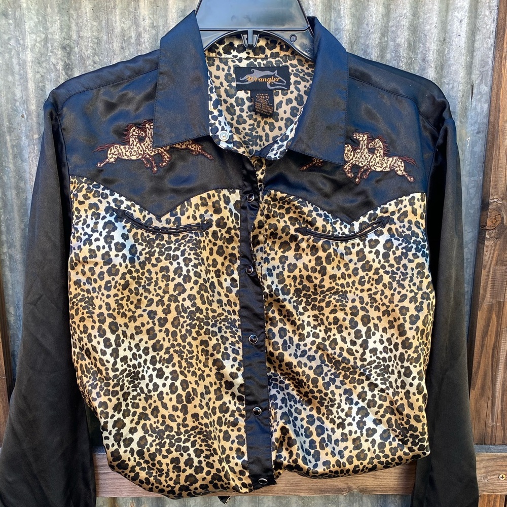 Wrangler Cheetah/Leopard Western Silk Shirt